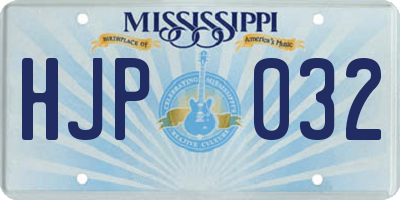 MS license plate HJP032