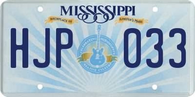 MS license plate HJP033