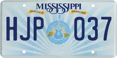 MS license plate HJP037