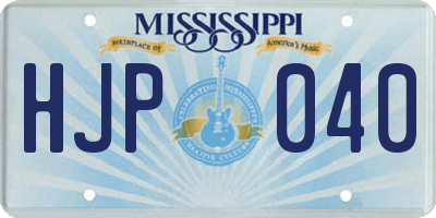 MS license plate HJP040