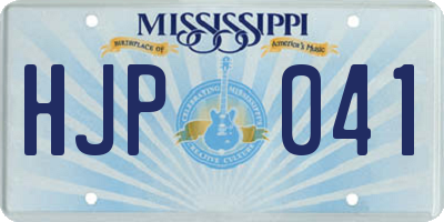 MS license plate HJP041