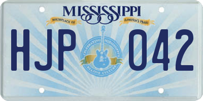 MS license plate HJP042