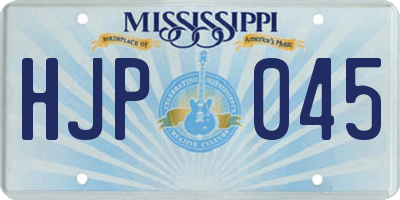 MS license plate HJP045
