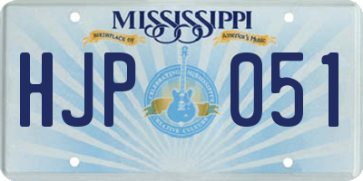 MS license plate HJP051