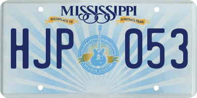 MS license plate HJP053