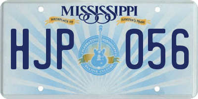 MS license plate HJP056