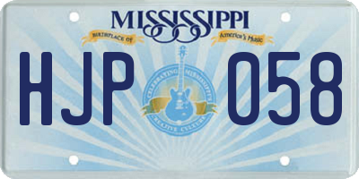 MS license plate HJP058
