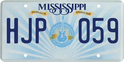 MS license plate HJP059