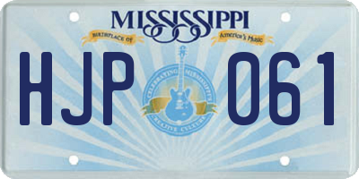 MS license plate HJP061