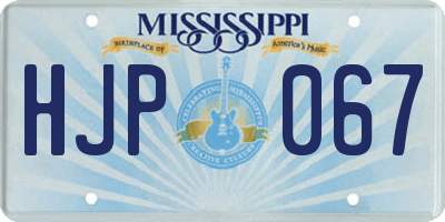 MS license plate HJP067