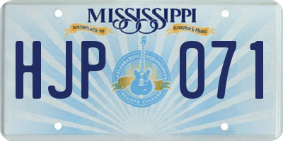 MS license plate HJP071
