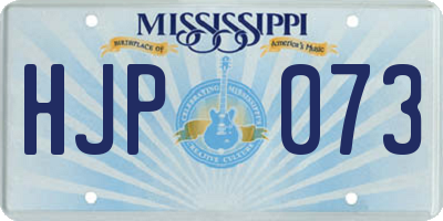 MS license plate HJP073
