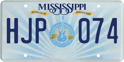 MS license plate HJP074