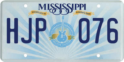 MS license plate HJP076