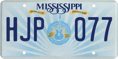 MS license plate HJP077