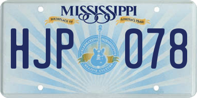 MS license plate HJP078