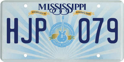 MS license plate HJP079