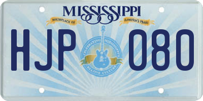 MS license plate HJP080