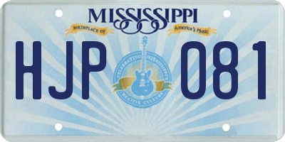 MS license plate HJP081