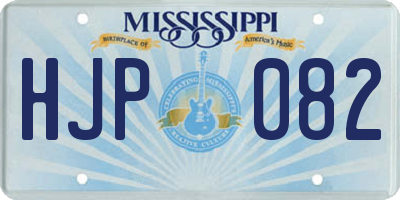 MS license plate HJP082