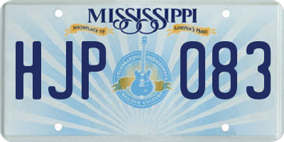 MS license plate HJP083