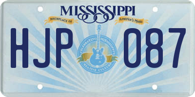 MS license plate HJP087