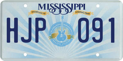 MS license plate HJP091