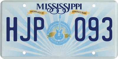 MS license plate HJP093