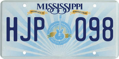 MS license plate HJP098