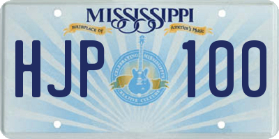 MS license plate HJP100
