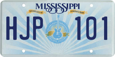 MS license plate HJP101