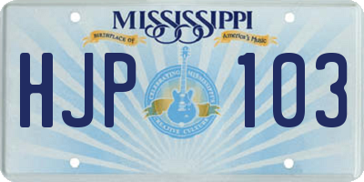 MS license plate HJP103