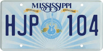 MS license plate HJP104