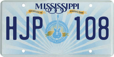 MS license plate HJP108