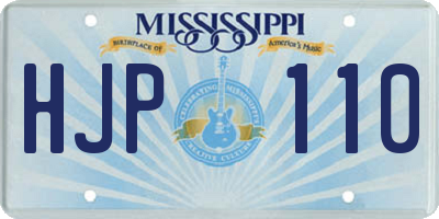 MS license plate HJP110