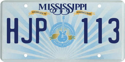 MS license plate HJP113