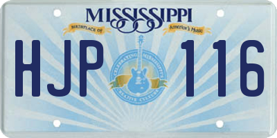 MS license plate HJP116