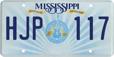 MS license plate HJP117