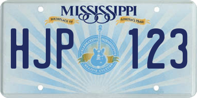 MS license plate HJP123