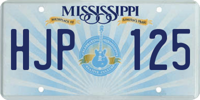 MS license plate HJP125