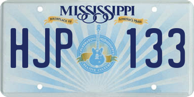 MS license plate HJP133