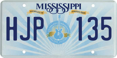 MS license plate HJP135
