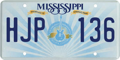 MS license plate HJP136