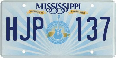 MS license plate HJP137
