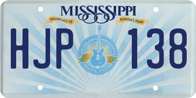 MS license plate HJP138