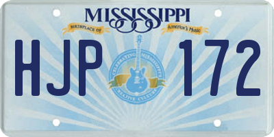 MS license plate HJP172