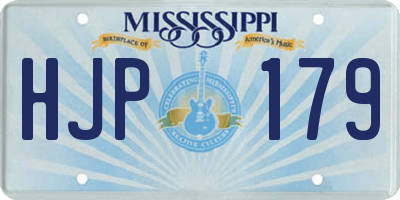 MS license plate HJP179