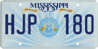 MS license plate HJP180