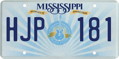 MS license plate HJP181