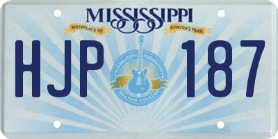 MS license plate HJP187